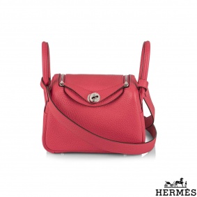 Hermés Mini Lindy Clemence Rose Extreme PHW Hermés Mini Lindy Clemence Rose Extreme PHW